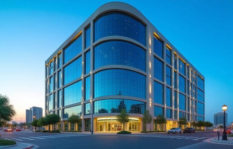 Exterior view of the Al Fattan Currency House building in Dubai